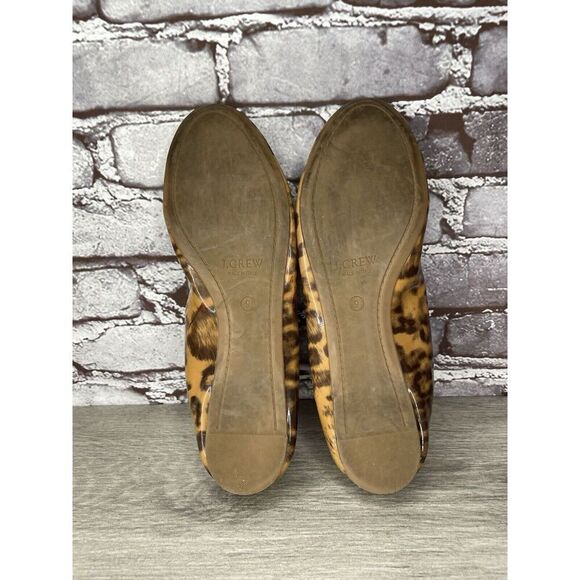 J. Crew Caramel Animal Print Patent Leather Ballet Flats Women’s Sz 9M US/40EU - Picture 8 of 16